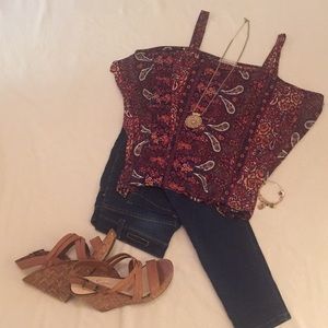 Pretty Paisley Juniors Top, Size XL